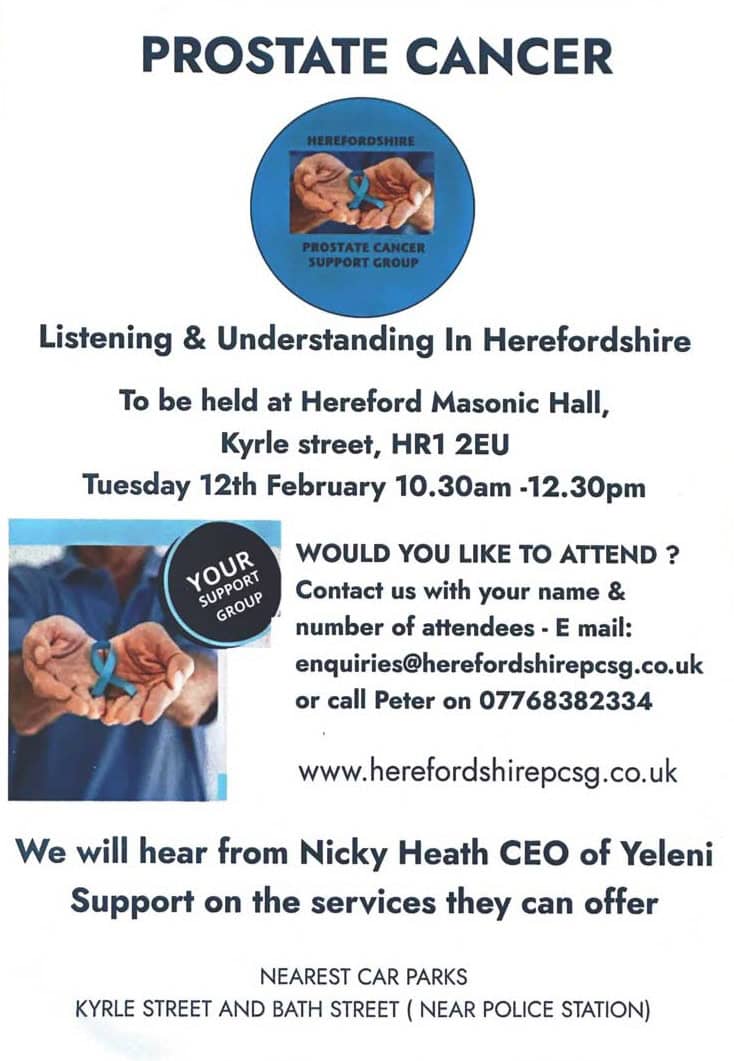 Herefordshire Prostate Cancer Event Feburary 12th
