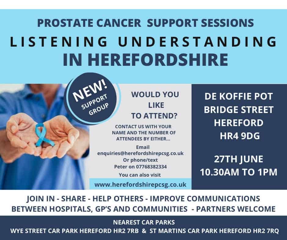 prostate cancer support sessions herefordshire